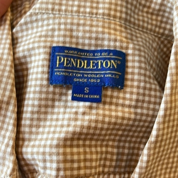 Pendleton Plaid Checkered 100% Cotton Button Down Shirt Size Small - Picture 2 of 7